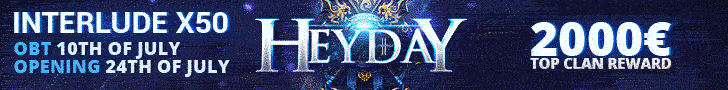L2HEYDAY.ORG INTERLUDE SERVERS x10 x50 banner